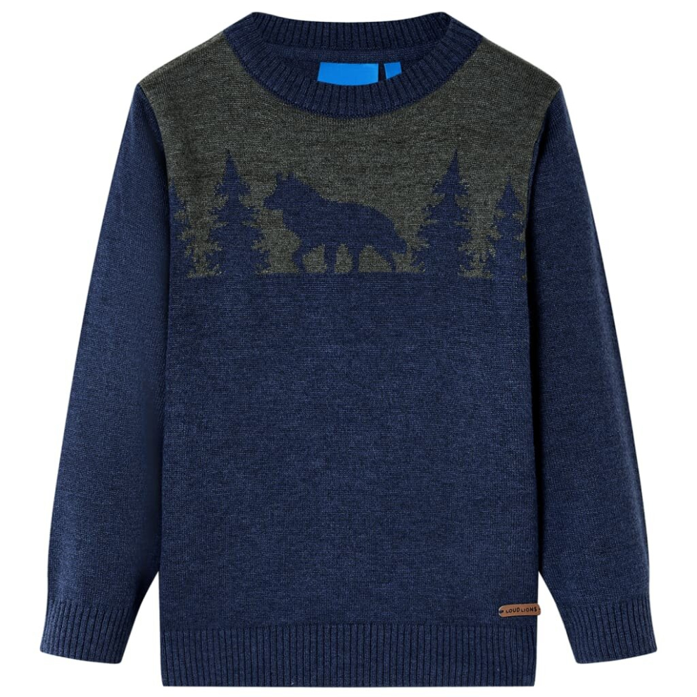 (92) Kids' Sweater Children Toddler Pullover Kids' Sweatshirt Knitwear Knitted Navy