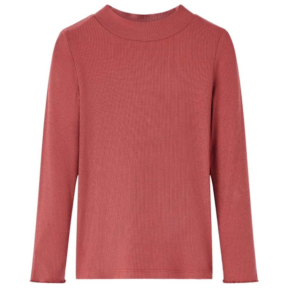 Vidaxl (, 104) Kids' T-Shirt With Long Sleeves Children's T Shirt Tee Mock Turtleneck Mint Red