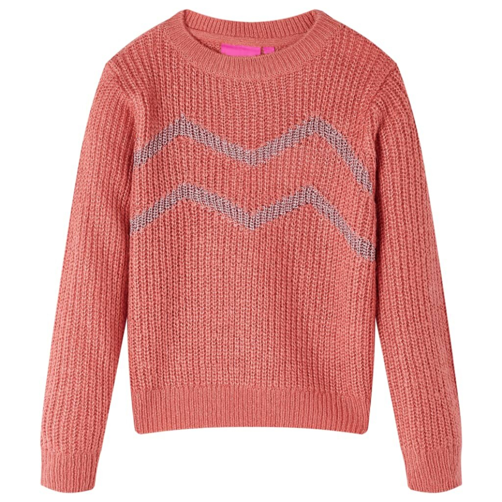 Vidaxl (128) Kids' Sweater Children Pullover Sweatshirt Kids Knitwear Knitted Medium Pink