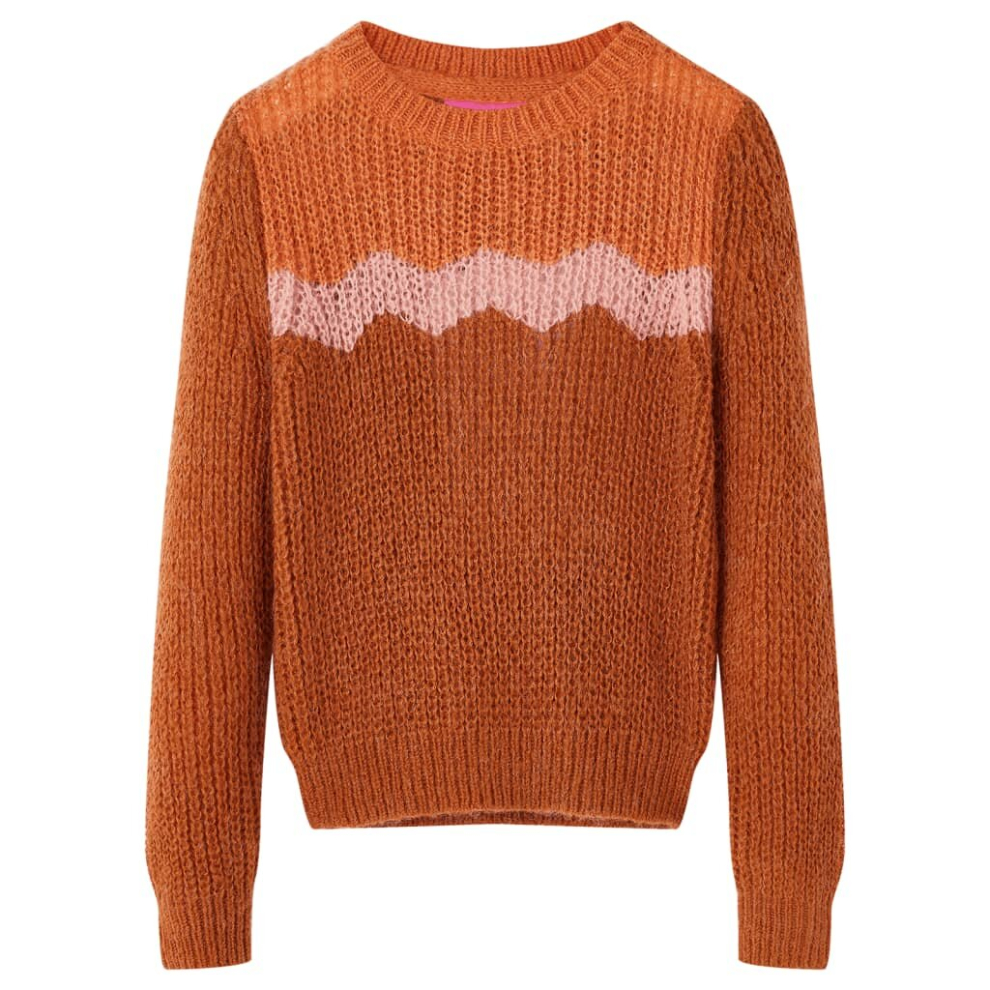 (116) Kids' Sweater Children Toddler Pullover Sweatshirt Knitwear Knitted Cognac