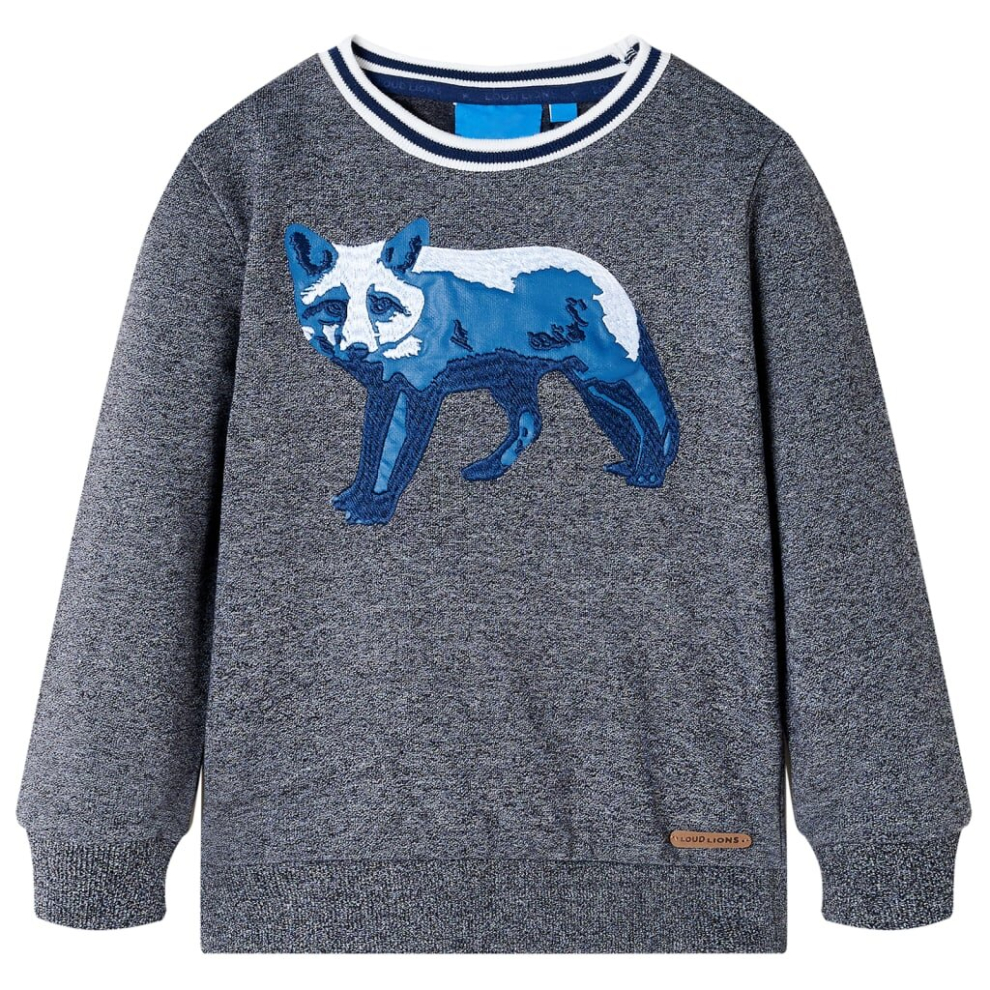 Vidaxl (Melange, 128) Kids' Sweatshirt Long Sleeves Toddler Children Tops Pullover Top Fox Print Not,Specified