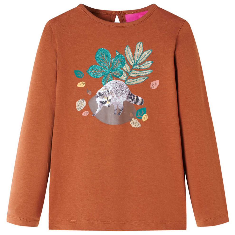 (cognac, 104) Kids' T-shirt with Long Sleeves Children's T Shirt Kids' Tops Tee Animal Print