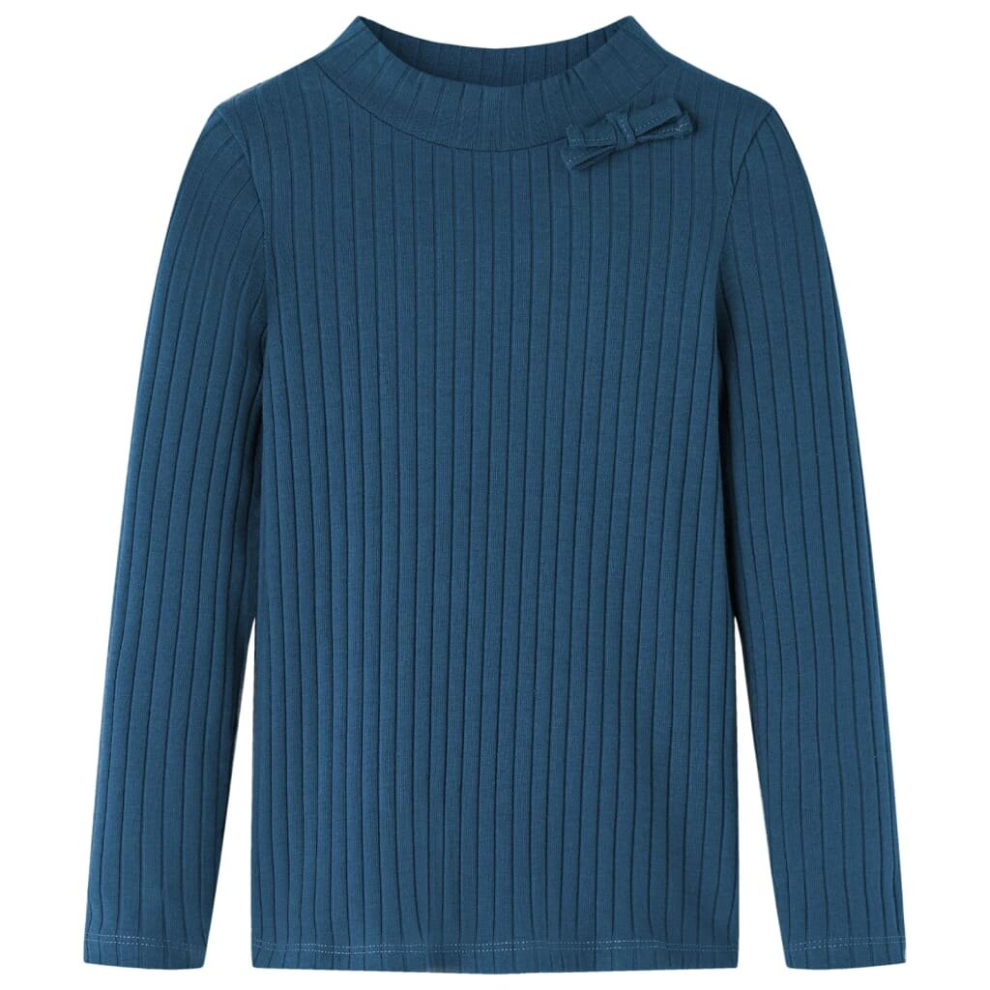 Vidaxl (Navy Blue, 104) Kids' T-Shirt With Long Sleeves Children's T Shirt Kids' Tops Tee Rib-Knit