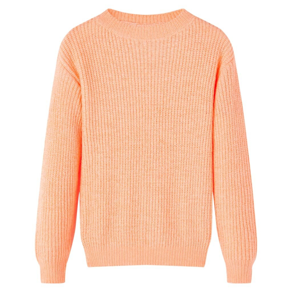 Vidaxl (Orange, 140) Kids' Sweater Children Toddler Kids' Tops Sweatshirt Clothes Knitted Neon
