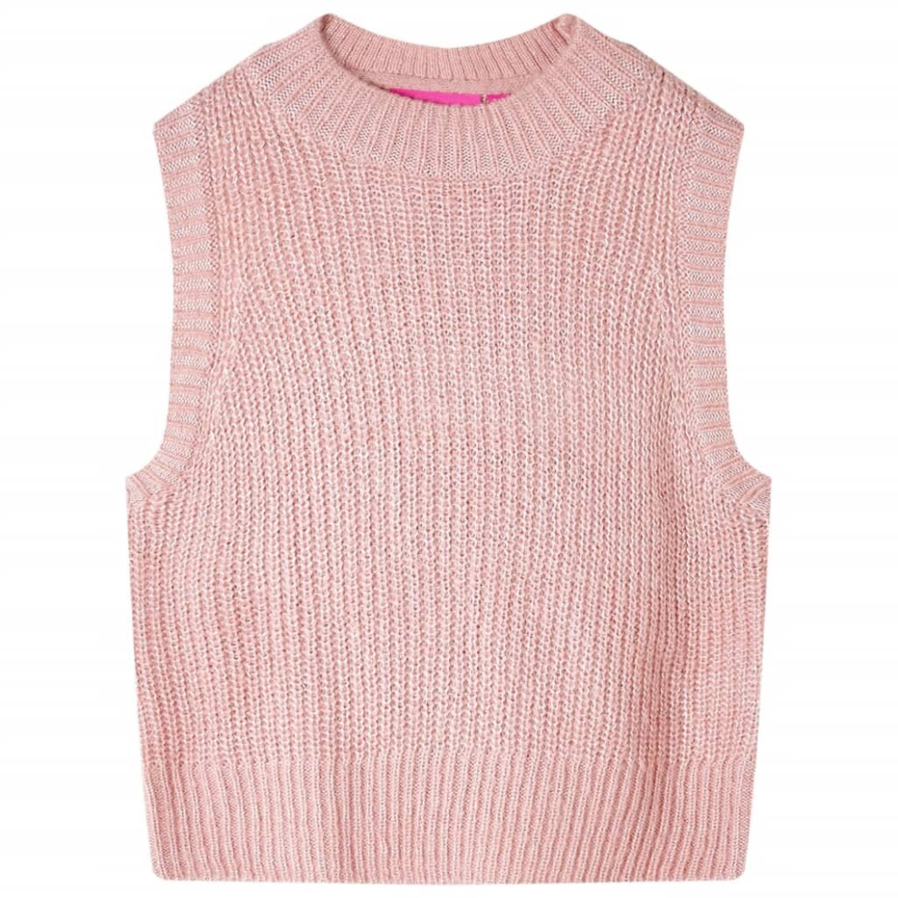 (140) Kids' Sweater Children Vest Sleeveless Sweater Tank Top Knitted Light Pink