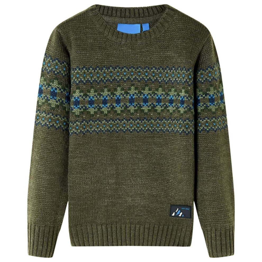 Vidaxl (Khaki, 116) Kids' Sweater Children Toddler Pullover Sweatshirt Kids' Tops Knitwear Knitted Green