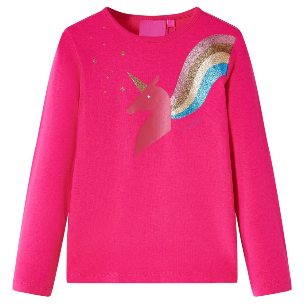 (pink, 140) Kids' T-shirt with Long Sleeves Children's T Shirt Tops Tee Unicorn Design