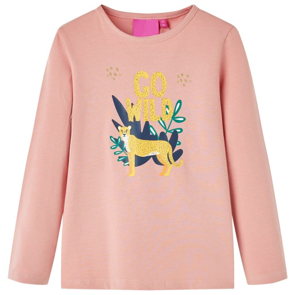 (light pink, 140) Kids' T-shirt with Long Sleeves Children's T Shirt Kids' Tops Tee Animal Print