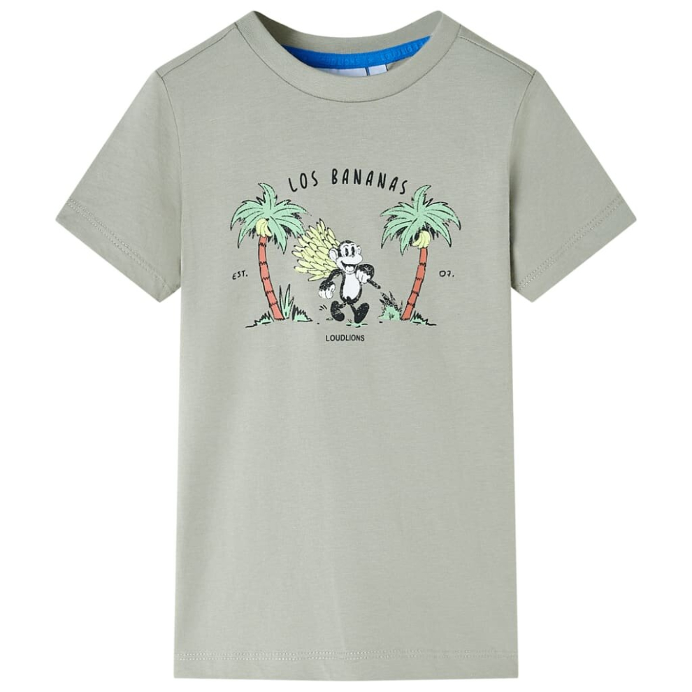 (khaki, 128) Kids' T-shirt Short Sleeves Children's T Shirt Kids Top Tee Monkey Print