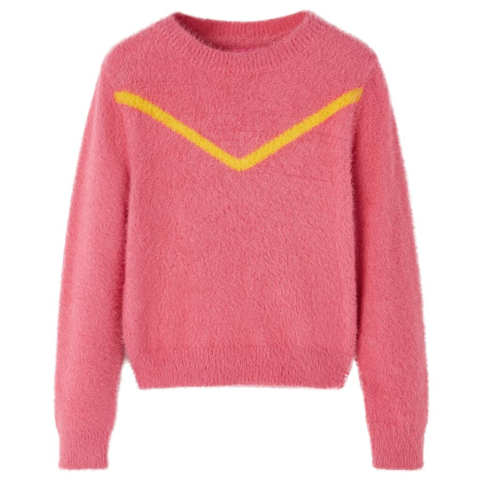 Vidaxl (, 128) Kids' Sweater Children Toddler Kids' Tops Pullover Sweatshirt Knitwear Knitted Pink