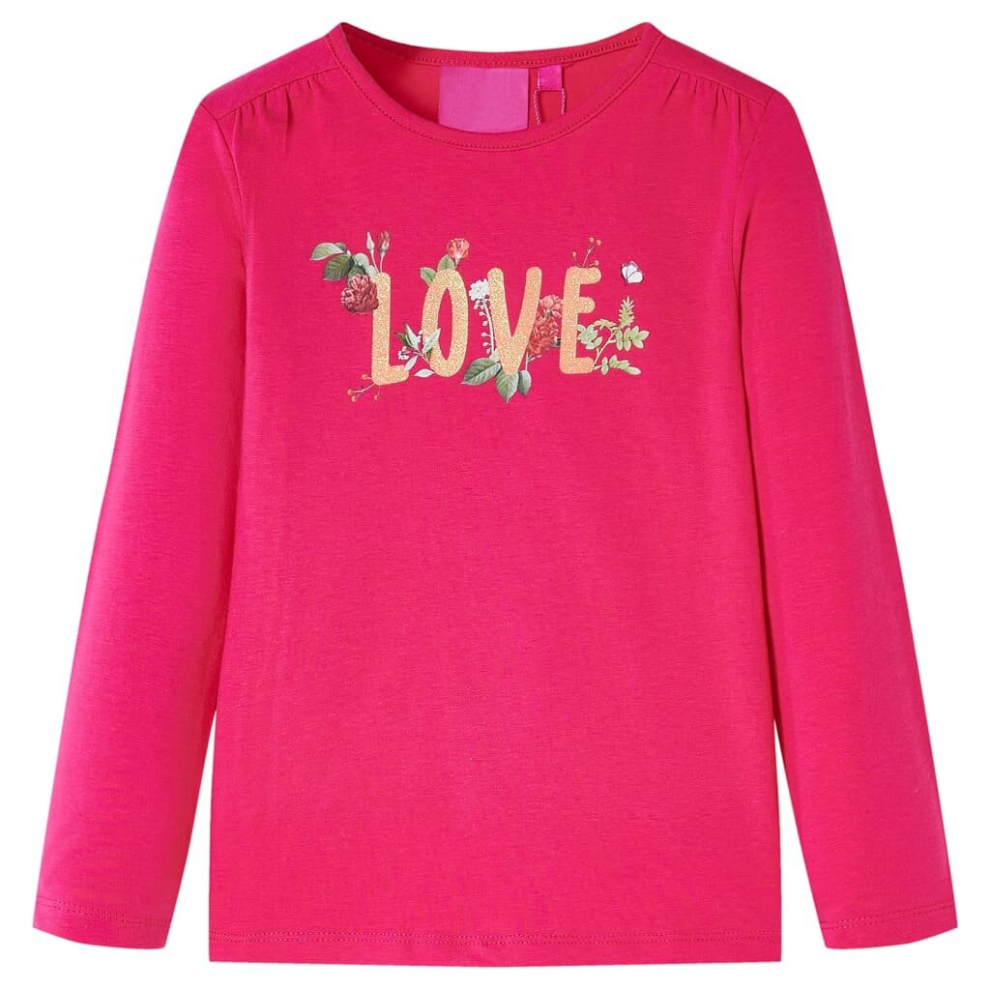 (pink, 116) Kids' T-shirt with Long Sleeves Children's T Shirt Kids' Tops Tee Love Print