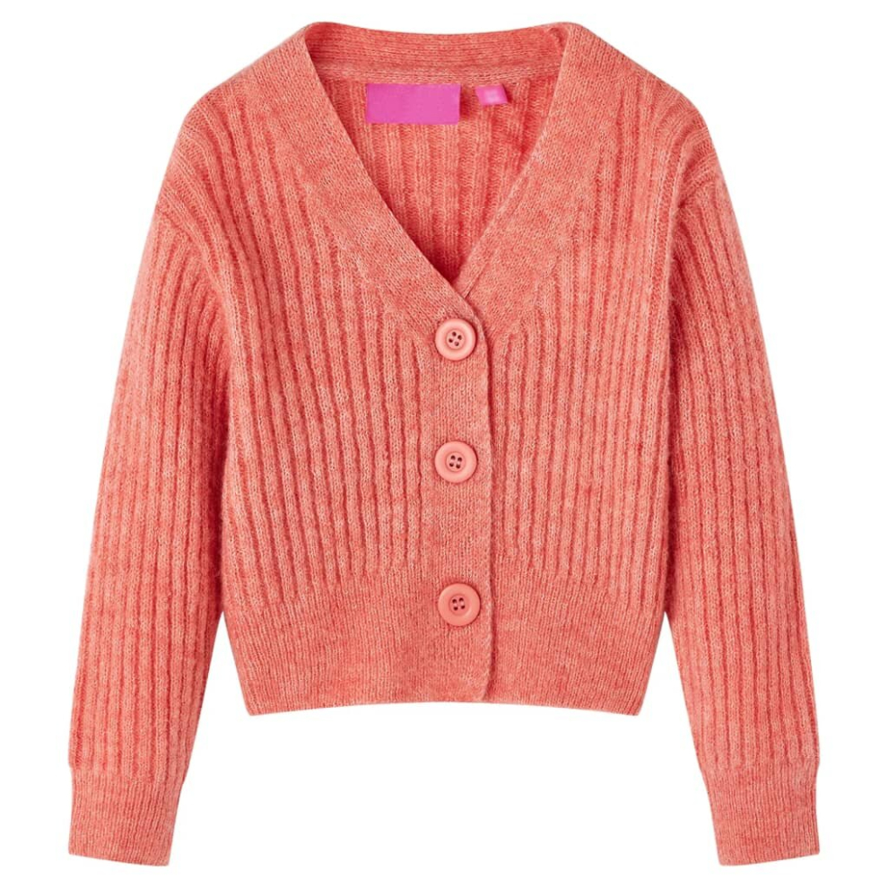 (104) Kids' Cardigan Long Sleeve Coats Toddler Kids Knit Sweater Knitted Medium Pink