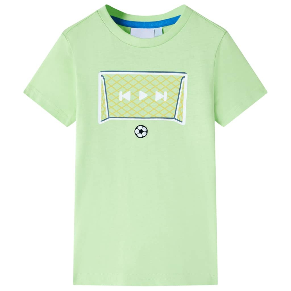 Vidaxl (Lime, 140) Kids' T-Shirt Toddler Children T Shirt Tee Kids' Top Football Goal Design Lime Green