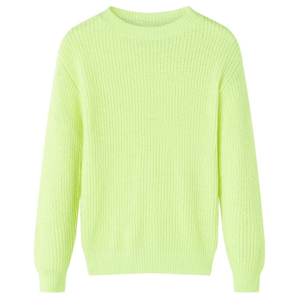 Vidaxl (, 116) Kids' Sweater Children Toddler Kids' Tops Sweatshirt Clothes Knitted Neon Yellow
