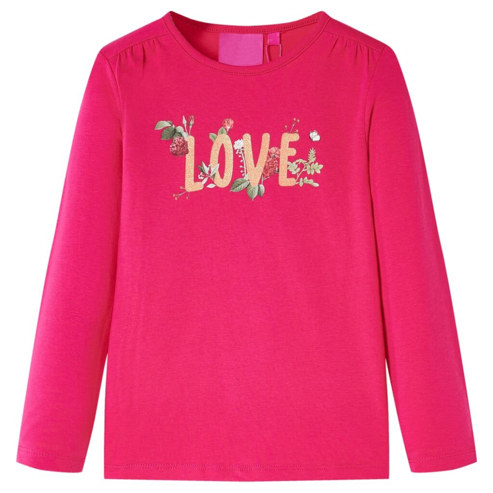 (pink, 104) Kids' T-shirt with Long Sleeves Children's T Shirt Kids' Tops Tee Love Print