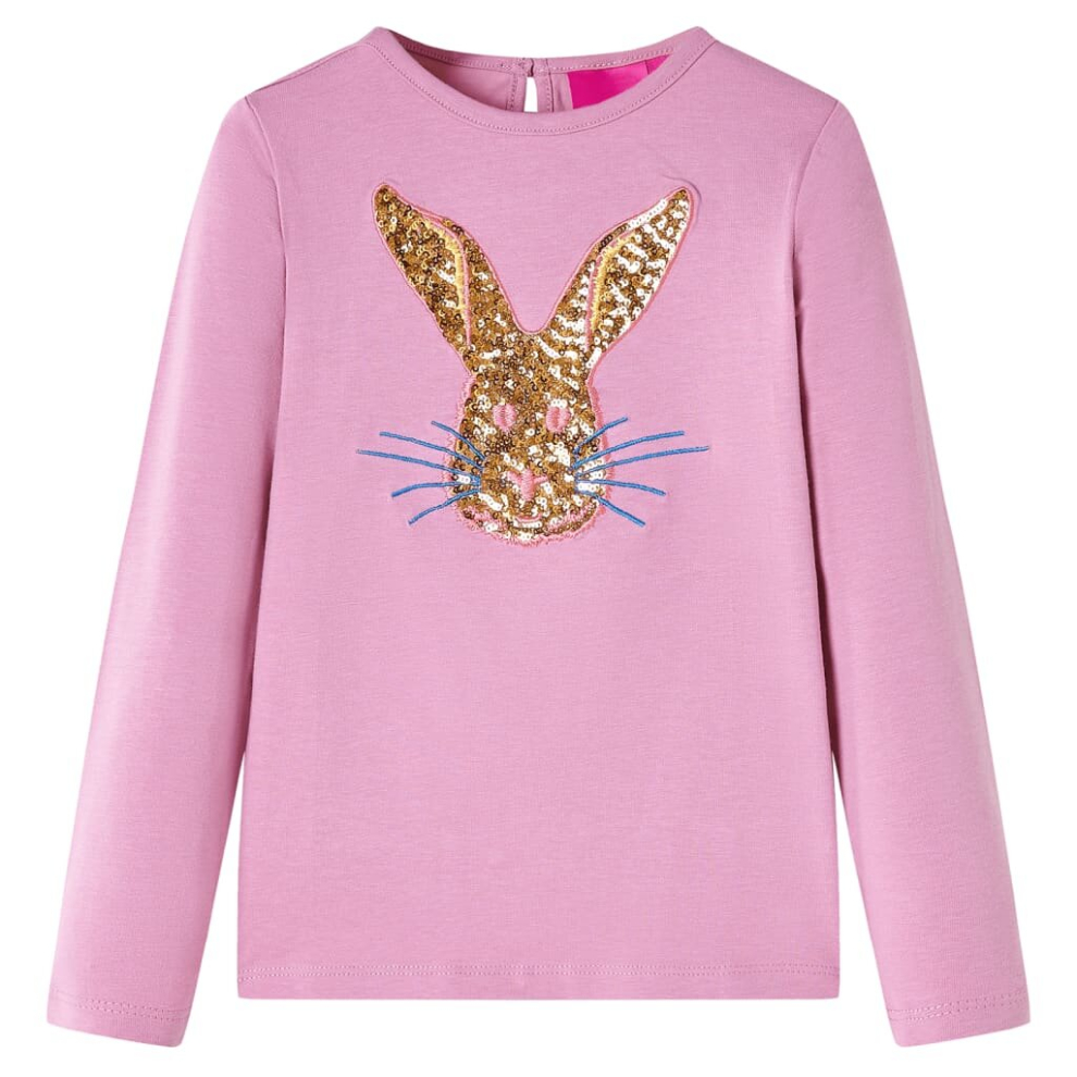 (pink, 116) Kids' T-shirt with Long Sleeves Children's T Shirt Kids' Tops Tee Rabbit Print