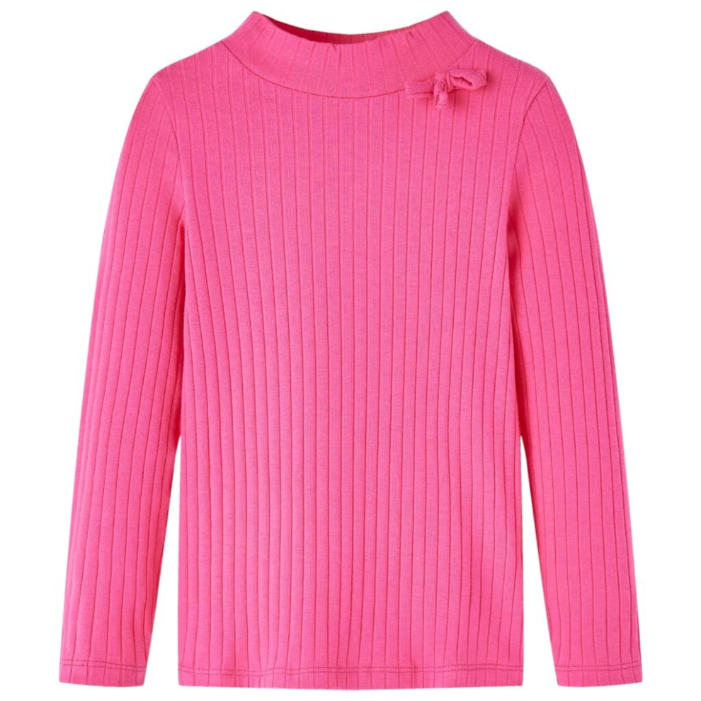 Vidaxl (Pink, 116) Kids' T-Shirt With Long Sleeves Children's T Shirt Kids' Tops Tee Rib-Knit