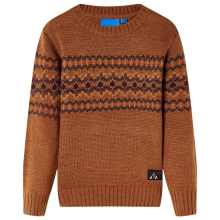 (cognac, 116) Kids' Sweater Children Toddler Pullover Sweatshirt Kids' Tops Knitwear Knitted