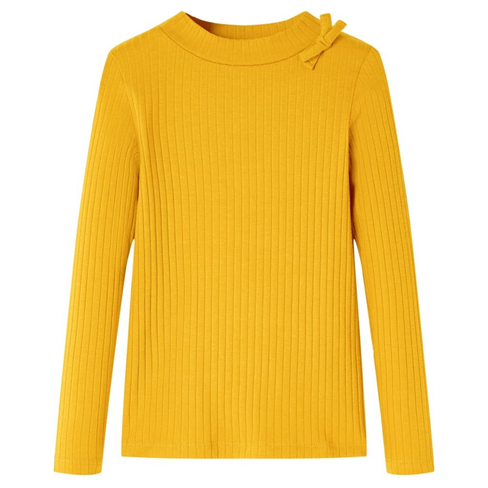 Vidaxl (Ochre, 104) Kids' T-Shirt With Long Sleeves Children's T Shirt Kids' Tops Toddler Tee Brown