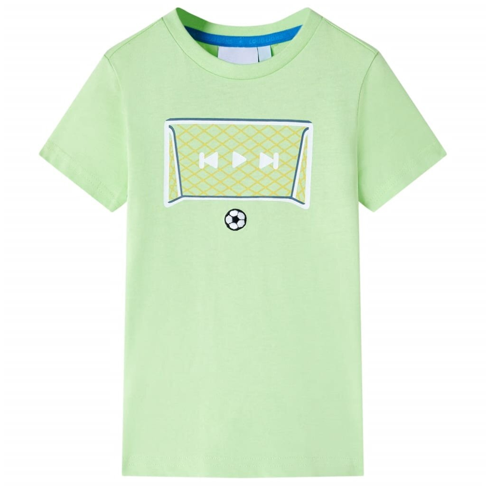 (lime, 104) Kids' T-shirt Toddler Children T Shirt Tee Kids' Top Football Goal Design Lime