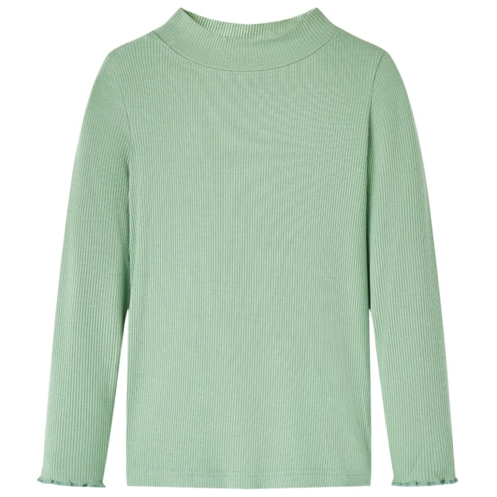 (mint, 140) Kids' T-shirt with Long Sleeves Children's T Shirt Tee Mock Turtleneck Mint