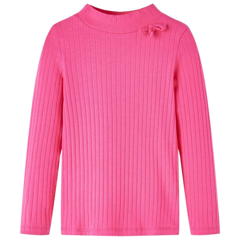 (pink, 140) Kids' T-shirt with Long Sleeves Children's T Shirt Kids' Tops Tee Rib-knit