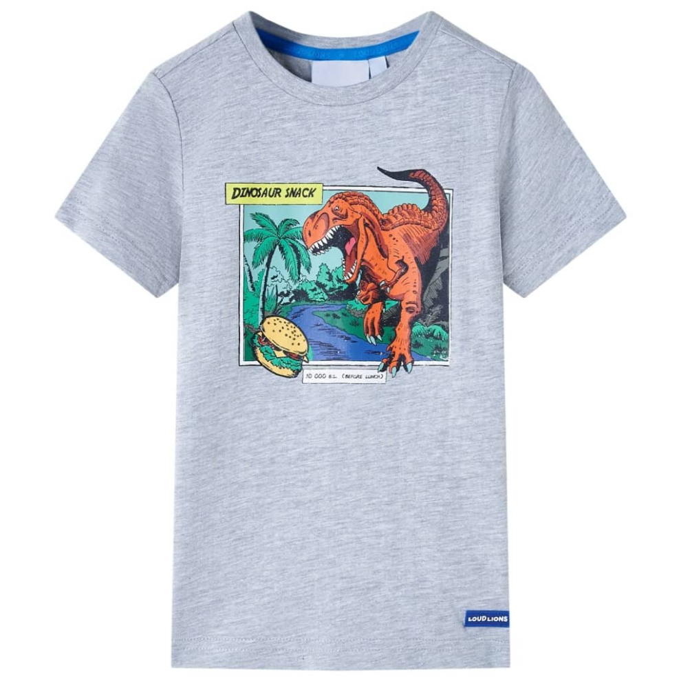 (grey, 92) Kids' T-shirt Short Sleeves Kids' Top Children's T Shirt Tee Dinosaur Print