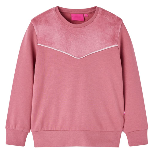 VidaXL (128) Kids' Sweatshirt Long Sleeves Toddler Tops Pullover Velvet Patchwork Raspberry