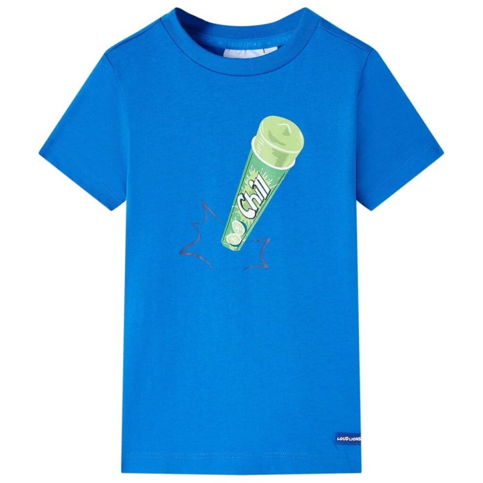 Vidaxl (116) Kids' T-Shirt Children's T Shirt Tee Kids' Top Ice Lolly Print Bright Blue