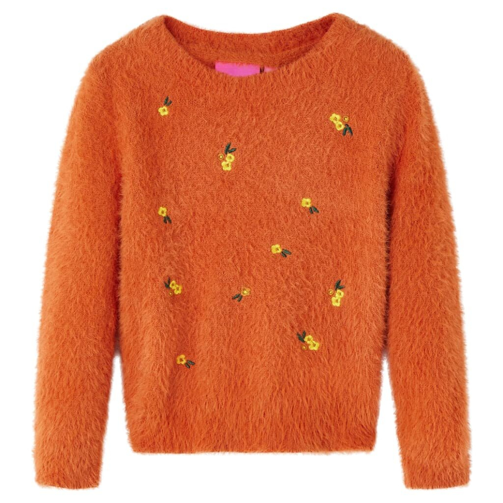 Vidaxl (, 116) Kids' Sweater Children Toddler Kids' Tops Sweatshirt Knitwear Knitted Burnt Orange
