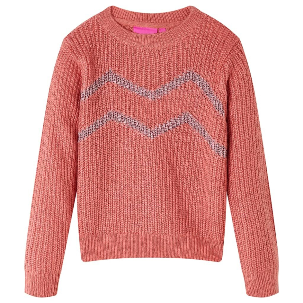 (116) Kids' Sweater Children Pullover Sweatshirt Kids Knitwear Knitted Medium Pink