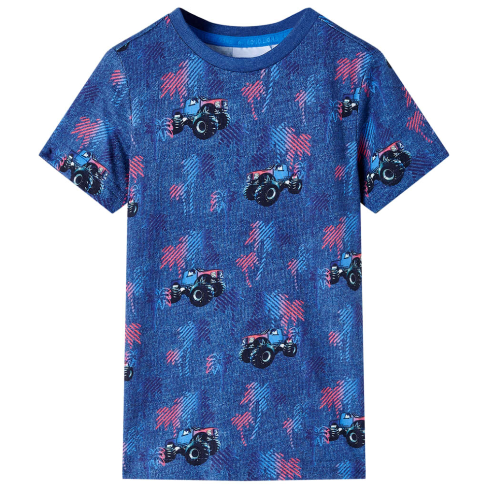 Vidaxl (, 104) Kids' T-Shirt Toddler Children's T Shirt Tee Kids' Top Monster Truck Print Blue