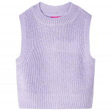 (92) Kids' Sweater Children Vest Sleeveless Sweater Tank Top Knitted Light Lilac