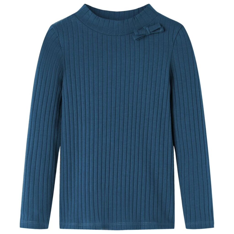 Vidaxl (Navy Blue, 116) Kids' T-Shirt With Long Sleeves Children's T Shirt Kids' Tops Tee Rib-Knit