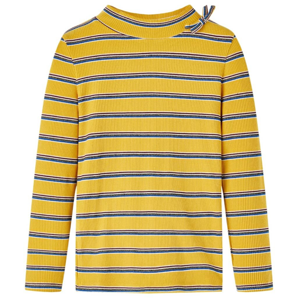 (ochre, 128) Kids' T-shirt with Long Sleeves Children's T Shirt Kids' Tops Tee Striped