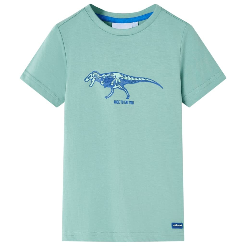 Vidaxl (Khaki, 116) Kids' T-Shirt Long Sleeves Children's T Shirt Tee Kids' Top Dinosaur Print