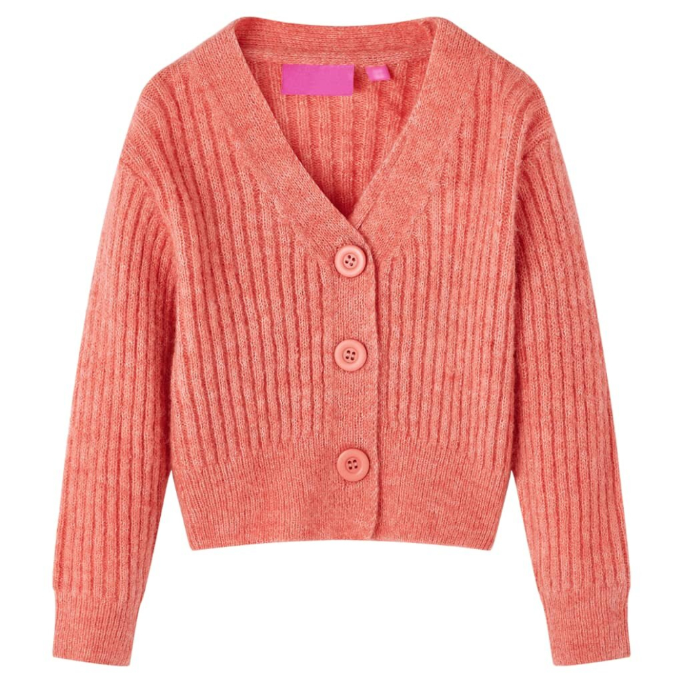 (116) Kids' Cardigan Long Sleeve Coats Toddler Kids Knit Sweater Knitted Medium Pink
