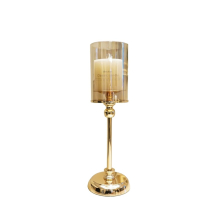 (12x39cm) Luxury Classic Metal Candle Holders Vintage Golden Candlestick Home Decoration for Wedding Candelabra Crystal Candle Holder