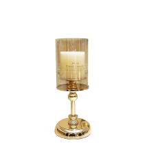 (12x29cm) Luxury Classic Metal Candle Holders Vintage Golden Candlestick Home Decoration for Wedding Candelabra Crystal Candle Holder