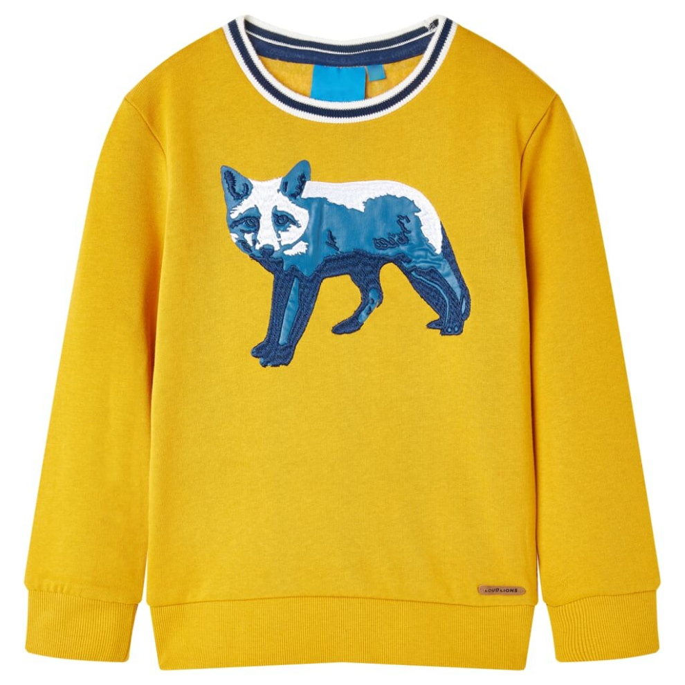 Vidaxl (Ochre, 116) Kids' Sweatshirt Long Sleeves Toddler Children Tops Pullover Top Fox Print Brown