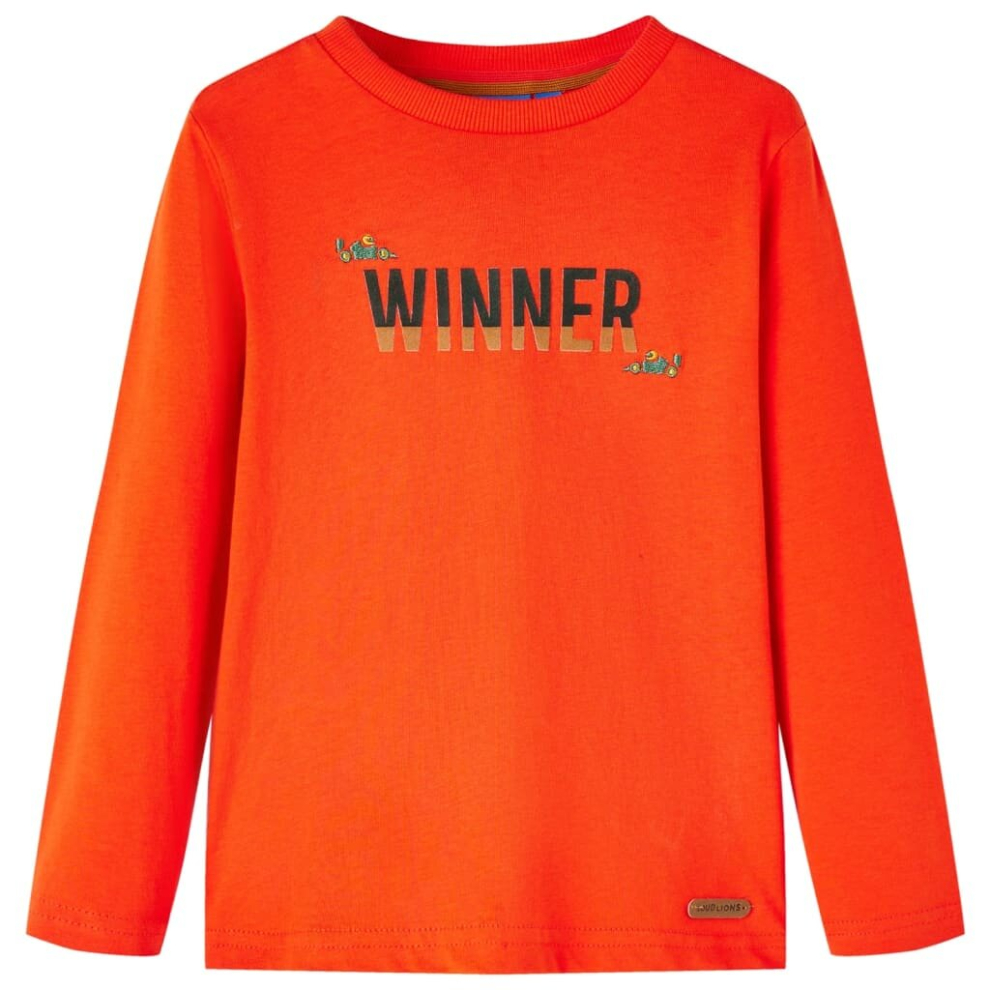 Vidaxl (Orange, 104) Kids' T-Shirt With Long Sleeves Children's T Shirt Toddlertee Winner Print