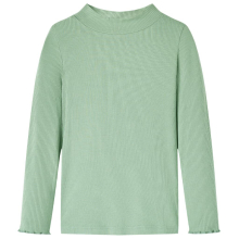(mint, 128) Kids' T-shirt with Long Sleeves Children's T Shirt Tee Mock Turtleneck Mint