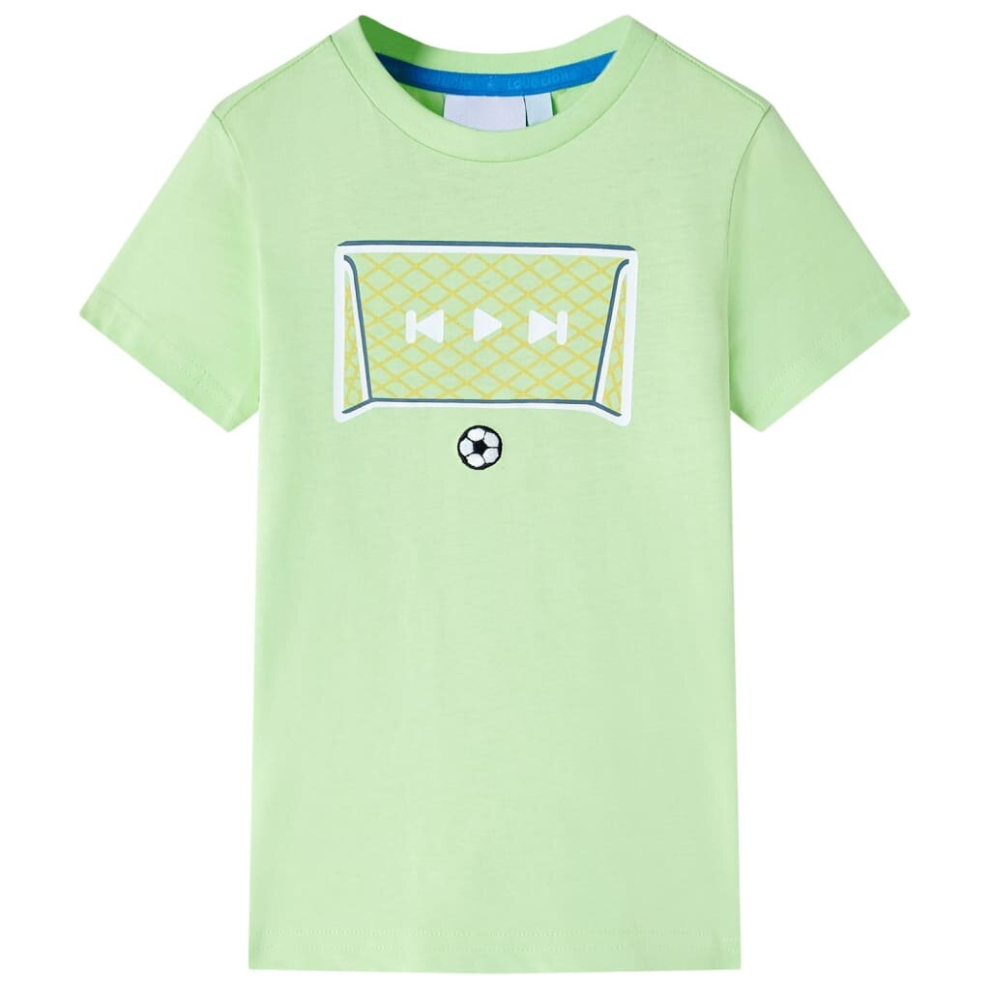 (lime, 92) Kids' T-shirt Toddler Children T Shirt Tee Kids' Top Football Goal Design Lime