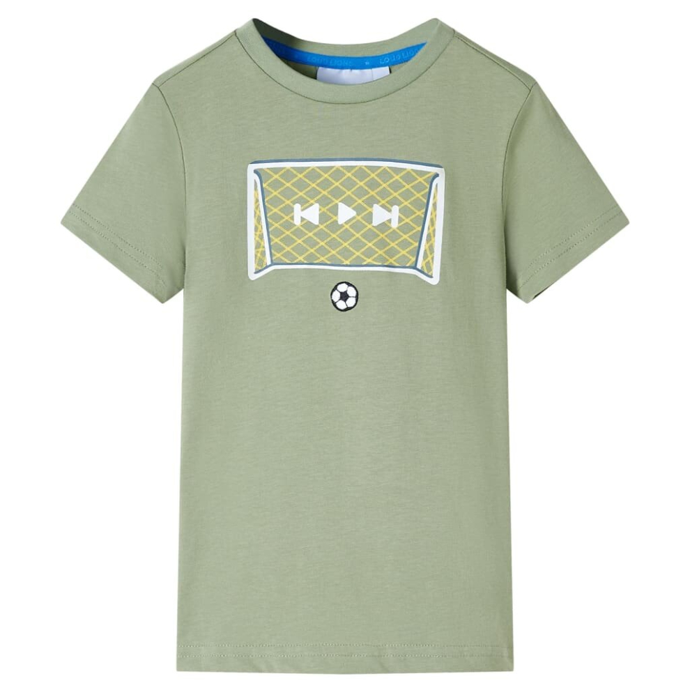 (khaki, 104) Kids' T-shirt Toddler Children T Shirt Tee Kids' Top Football Goal Design Lime