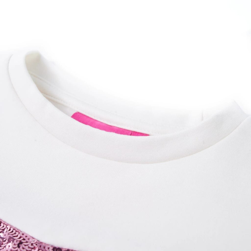 VidaXL (92) Kids' Sweatshirt with Sequined Stripes Long Sleeves Pullover Top Raspberry 2