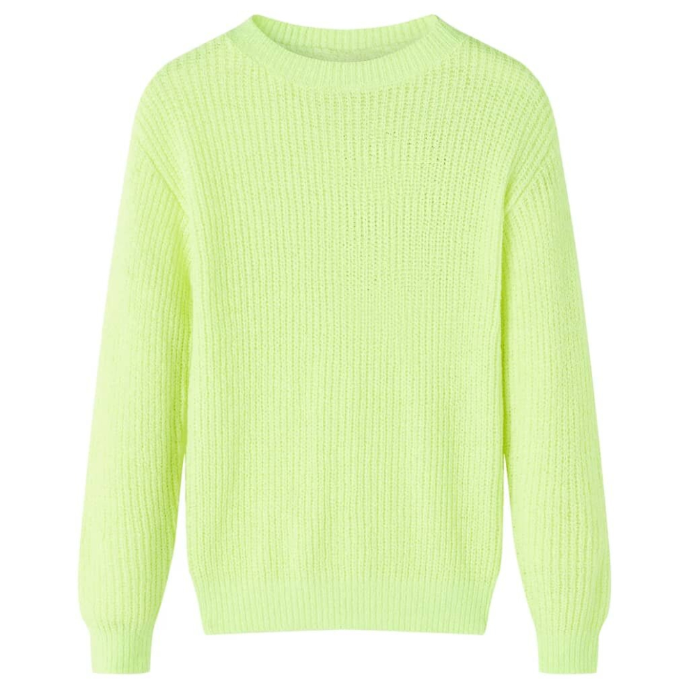 Vidaxl (, 128) Kids' Sweater Children Toddler Kids' Tops Sweatshirt Clothes Knitted Neon Yellow