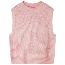 (128) Kids' Sweater Children Vest Sleeveless Sweater Tank Top Knitted Light Pink