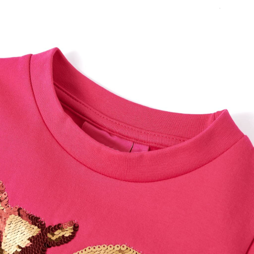VidaXL (116) Kids' Sweatshirt Long Sleeves Pullover Kids' Top Sequined Squirrel Bright Rose 2