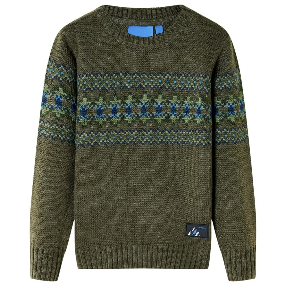 Vidaxl (Khaki, 104) Kids' Sweater Children Toddler Pullover Sweatshirt Kids' Tops Knitwear Knitted Green
