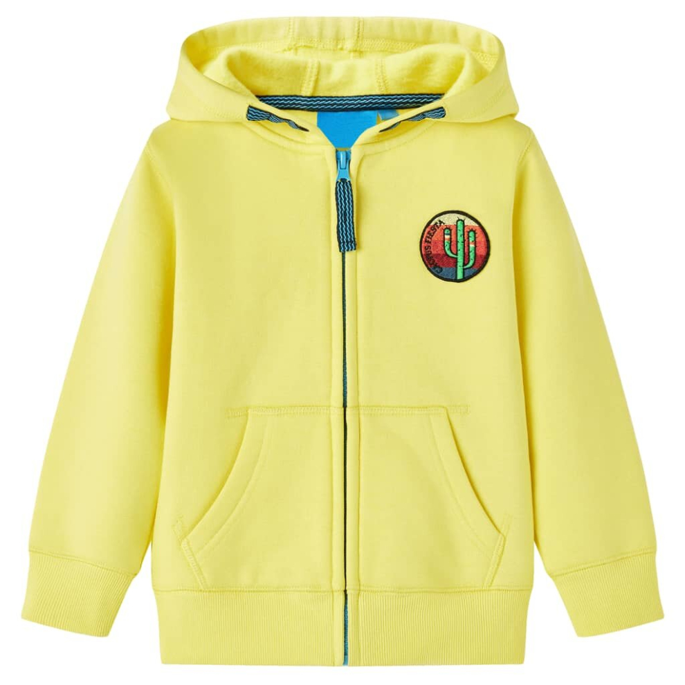 (92) Kids' Hooded Sweatshirt Children Kids Pullover Hoodie with Zip Light Yellow